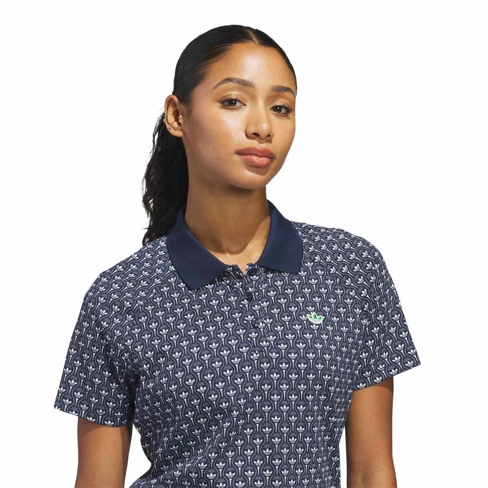 Adidas Women's Originals All Over Trefoil Golf Polo - Image 4