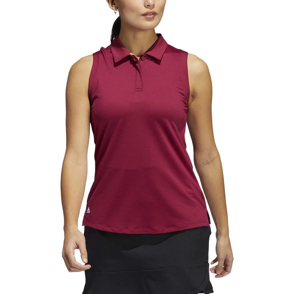 Adidas Women's Primeblue Ottoman Stripe Sleeveless Polo - Image 5