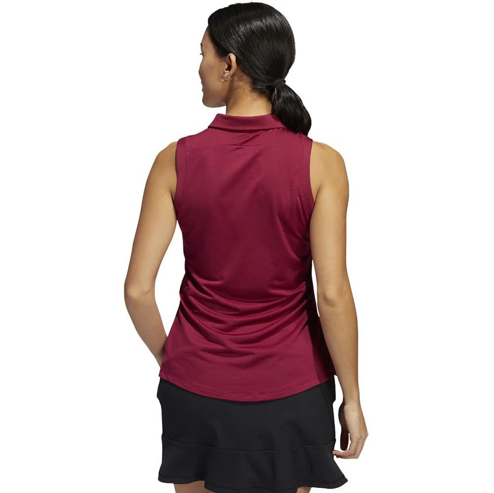 Adidas Women's Primeblue Ottoman Stripe Sleeveless Polo - Image 6