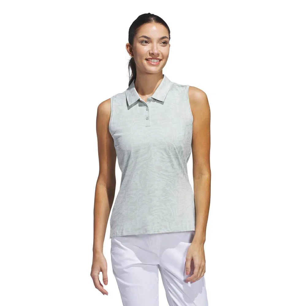 Adidas Women's Ultimate365 Jacquard Sleeveless Golf Polo - Image 2