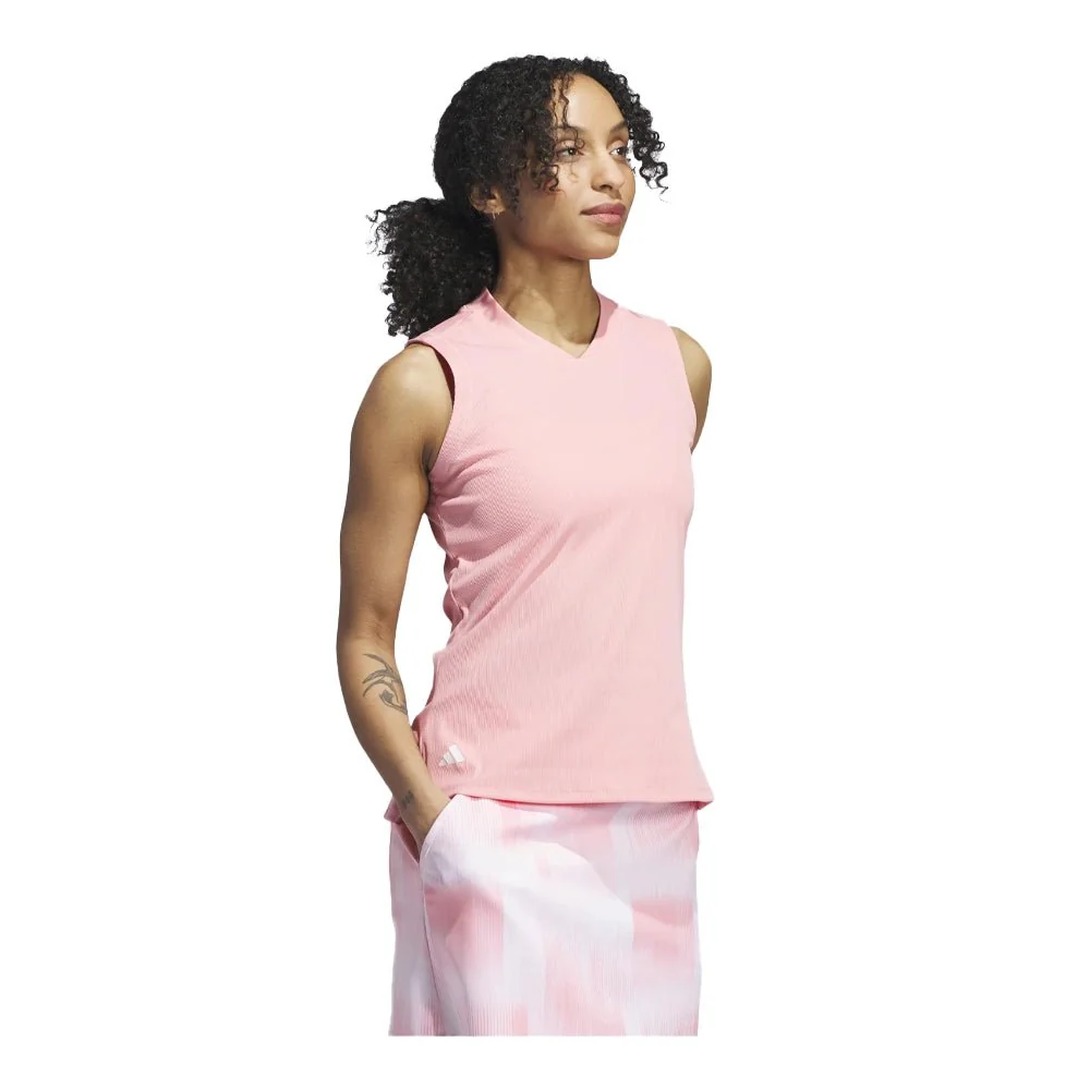 Adidas Women's Ultimate365 Low-Crew Mock Neck Sleeveless Golf Polo - Image 5