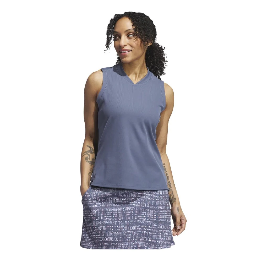 Adidas Women's Ultimate365 Low-Crew Mock Neck Sleeveless Golf Polo - Image 7