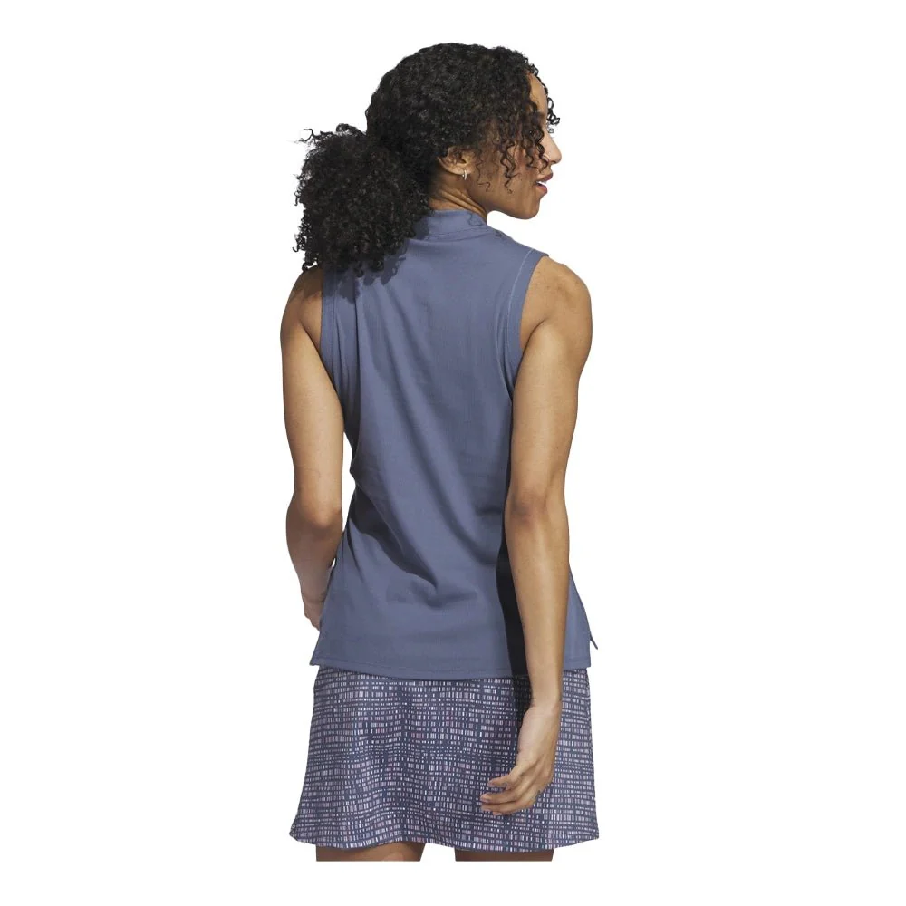 Adidas Women's Ultimate365 Low-Crew Mock Neck Sleeveless Golf Polo - Image 8