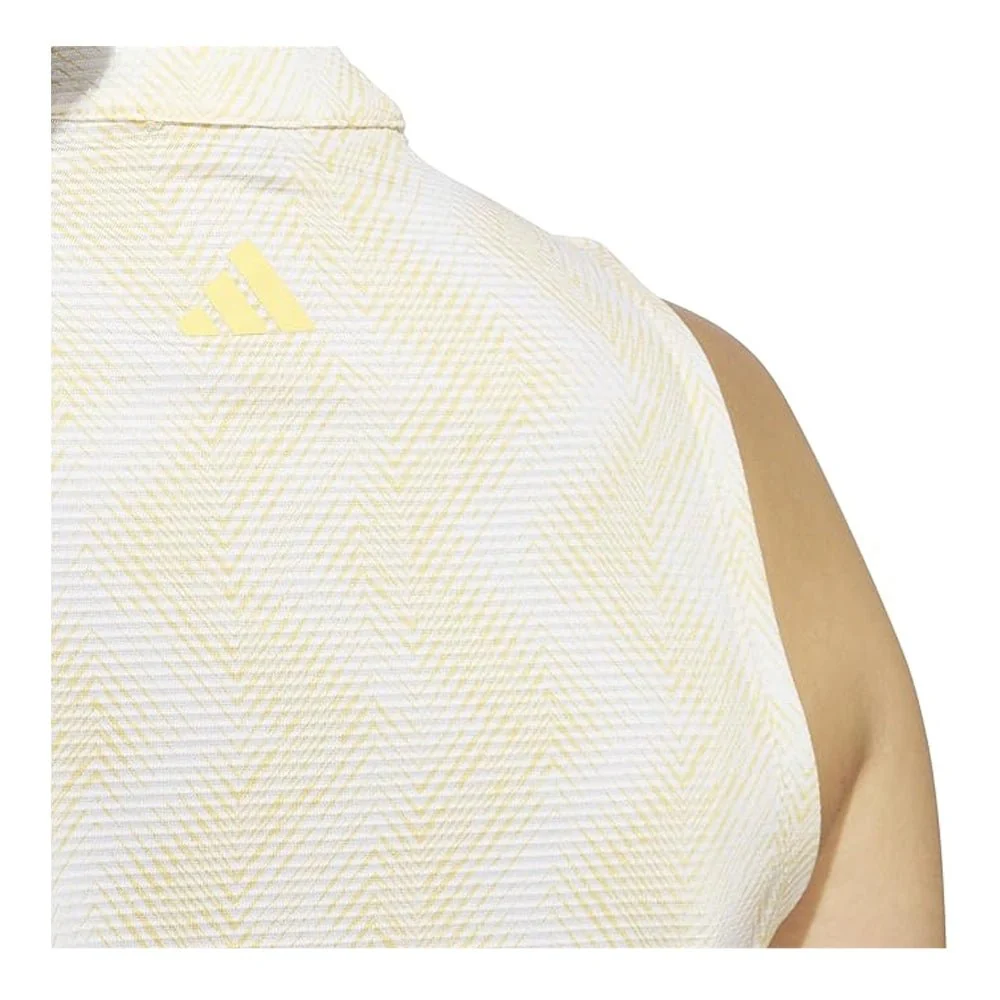 Adidas Women's Ultimate365 Ottoman Printed Sleeveless Golf Polo - Image 5