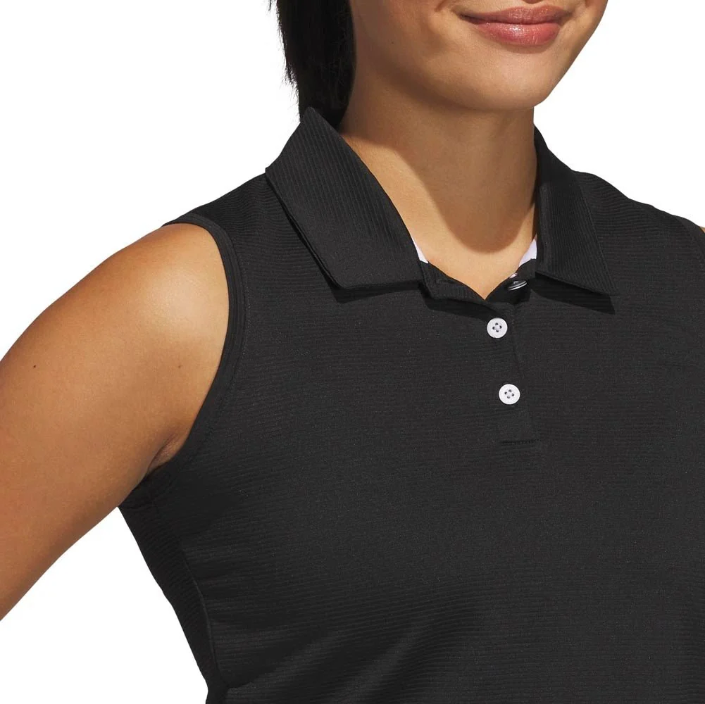 Adidas Women's Ultimate365 Solid Ottoman Sleeveless Golf Polo - Image 4