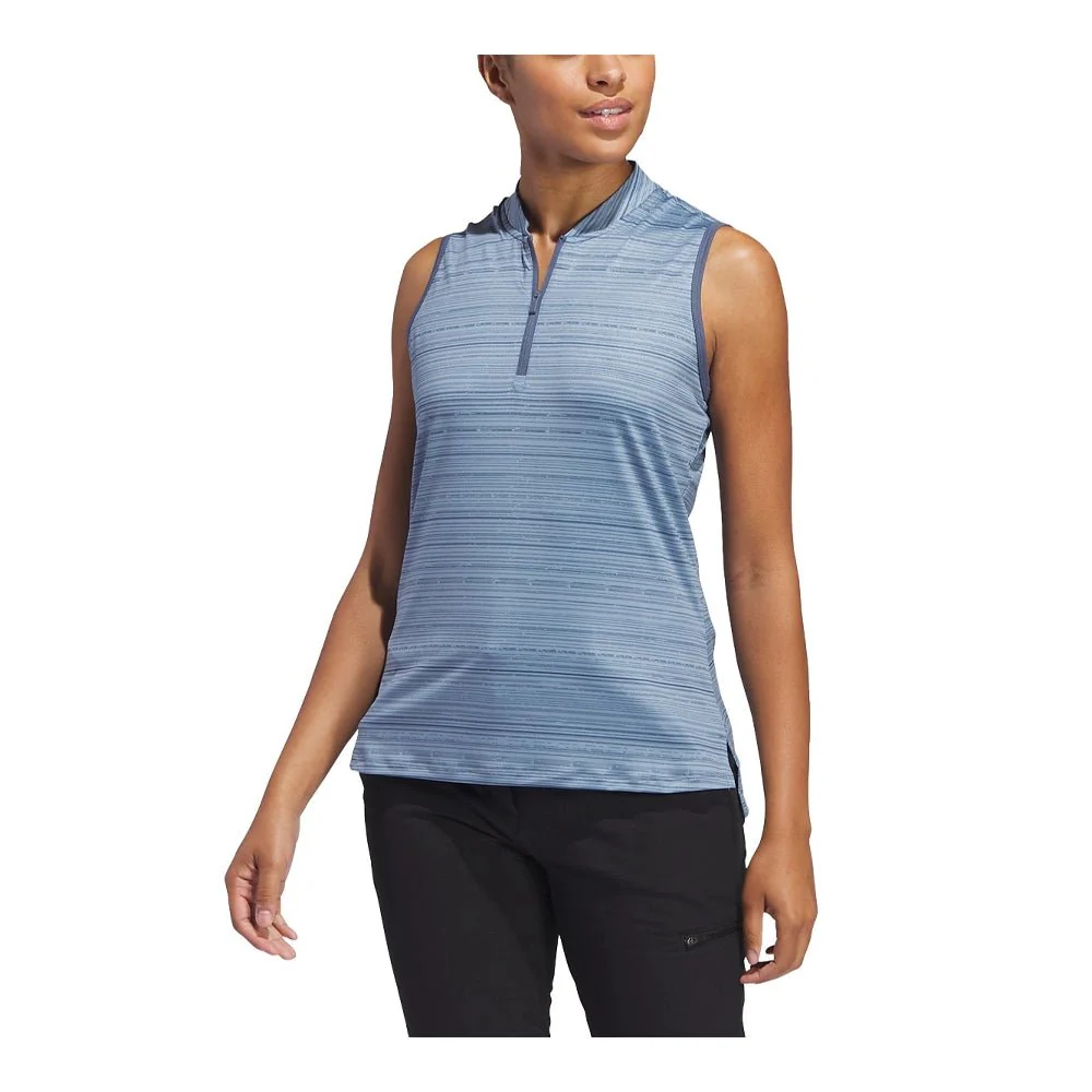 Adidas Women's Ultimate365 Stripe Sleeveless Golf Polo