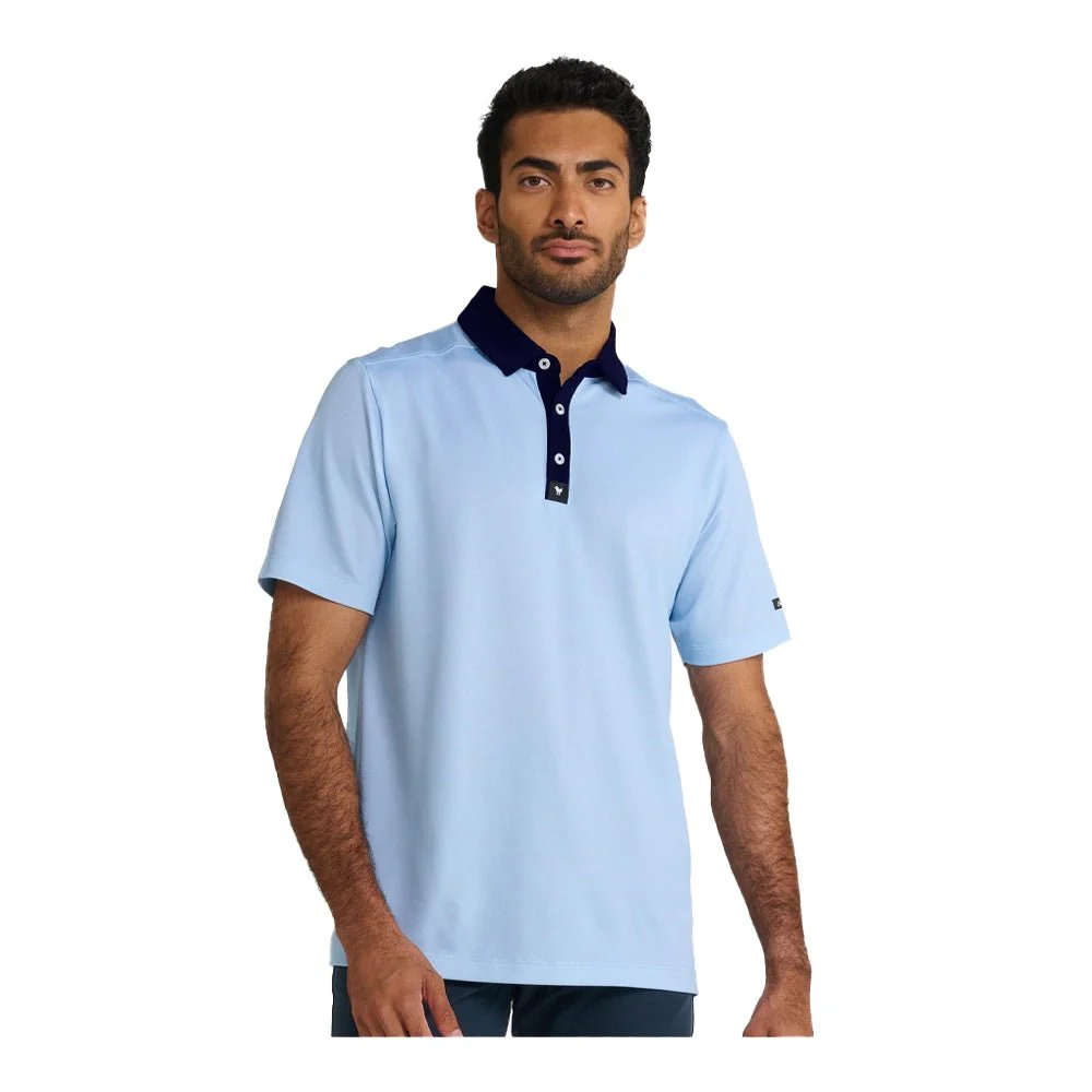 Bad Birdie Sky Blue Pique Polo - Image 2