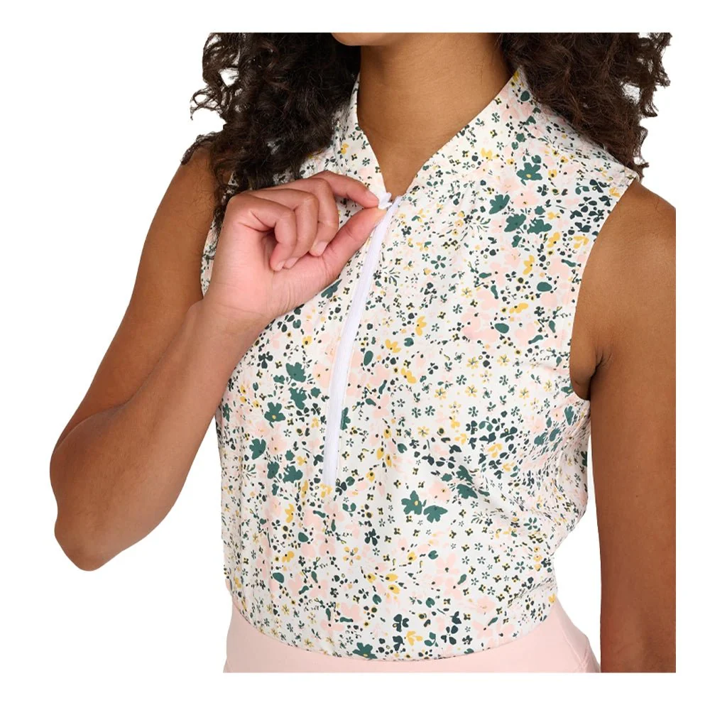 Bad Birdie Women's Daisy Paisley Blade Collar Sleeveless Polo - Image 2
