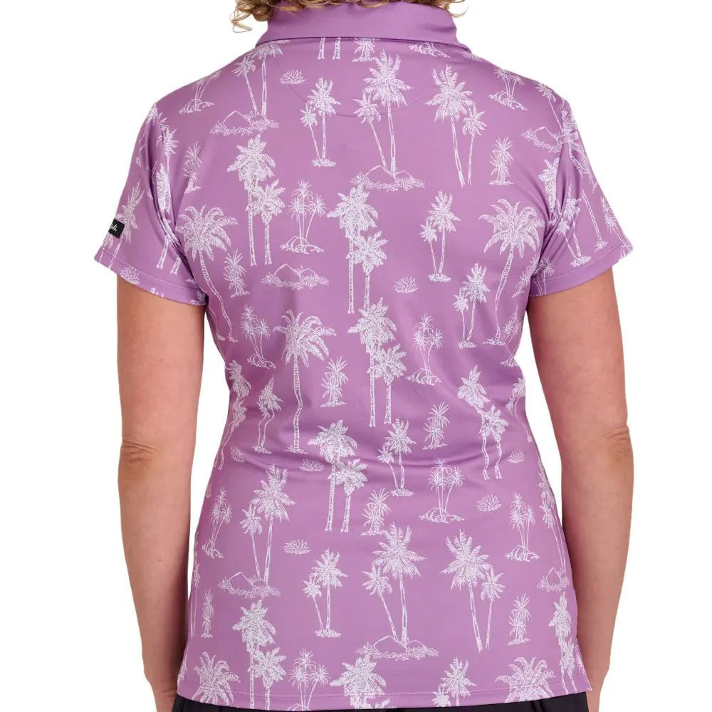 Bad Birdie Women's Purple Thermal Polo - Image 4