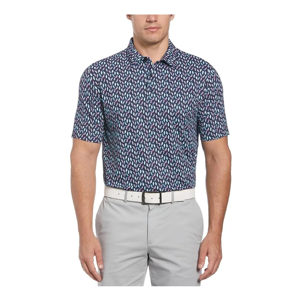 Callaway Big & Tall All-Over Birdie/Eagle Print Golf Polo