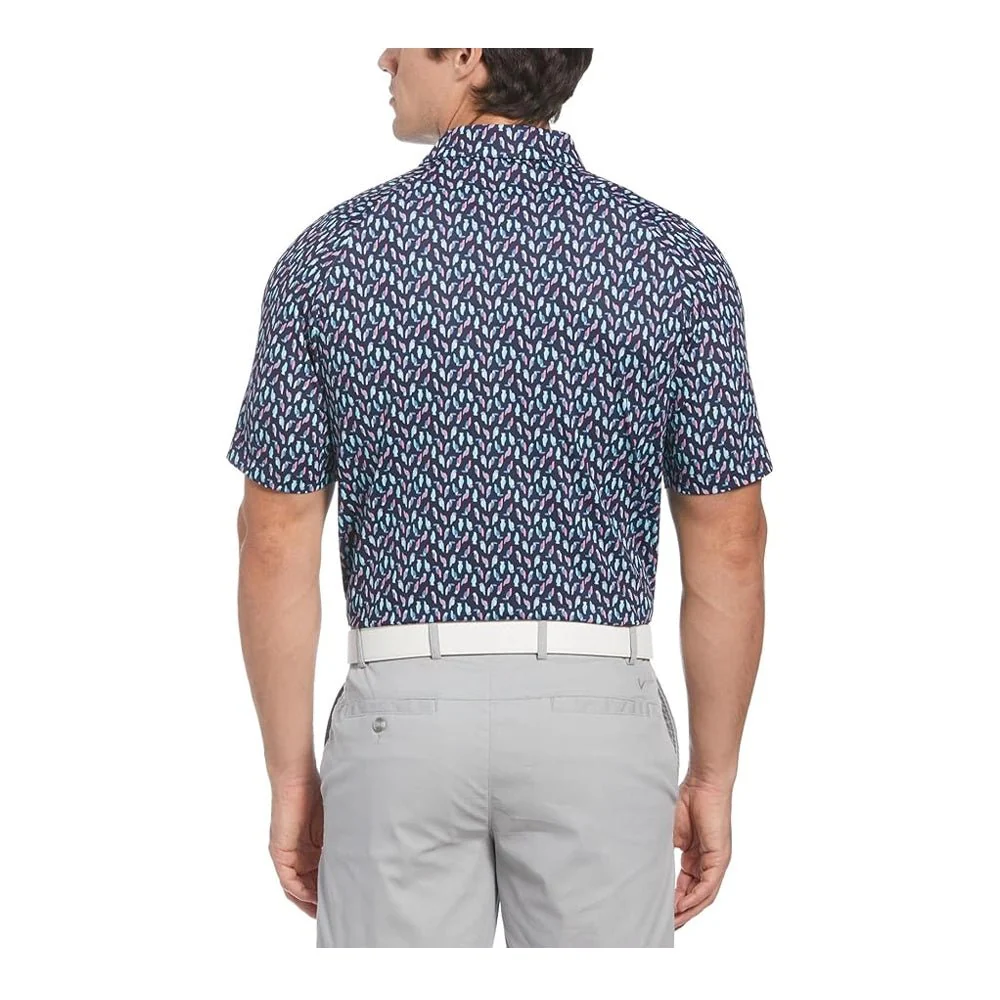 Callaway Big & Tall All-Over Birdie/Eagle Print Golf Polo - Image 2