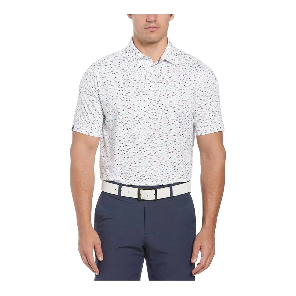Callaway Big & Tall All-Over Chev Confetti Print Golf Polo - Image 4