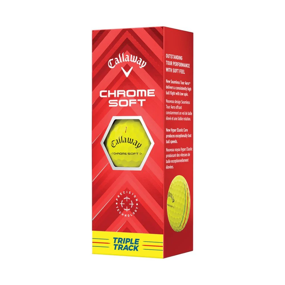 Callaway Chrome Soft Triple Track Golf Balls - Yellow - 2024 - Image 4