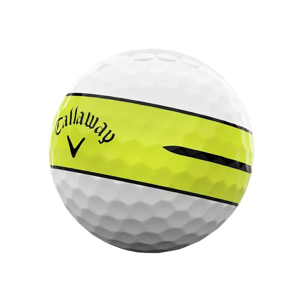 Callaway Chrome Tour 360 Stripe Golf Balls - Yellow - Image 3