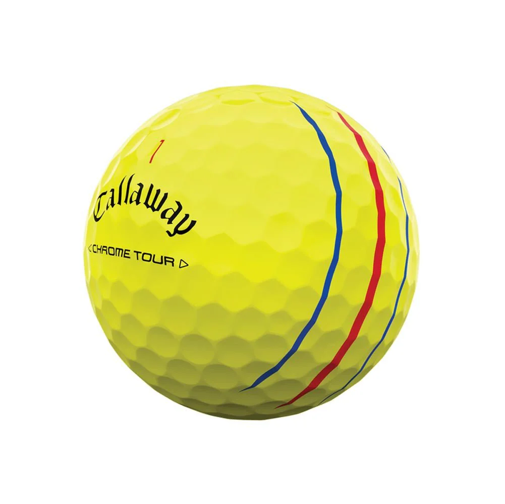 Callaway Chrome Tour Triple Track Golf Balls - Yellow - 2024 - Image 2