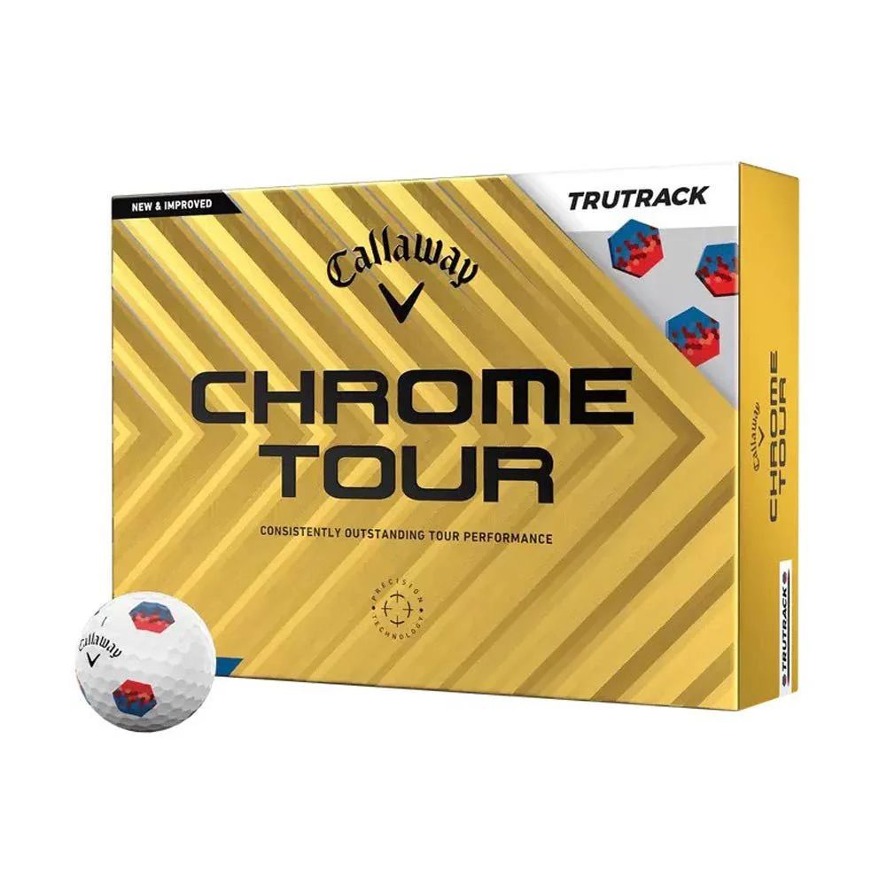 Callaway Chrome Tour TruTrack Golf Balls - Blue/Red - 2024