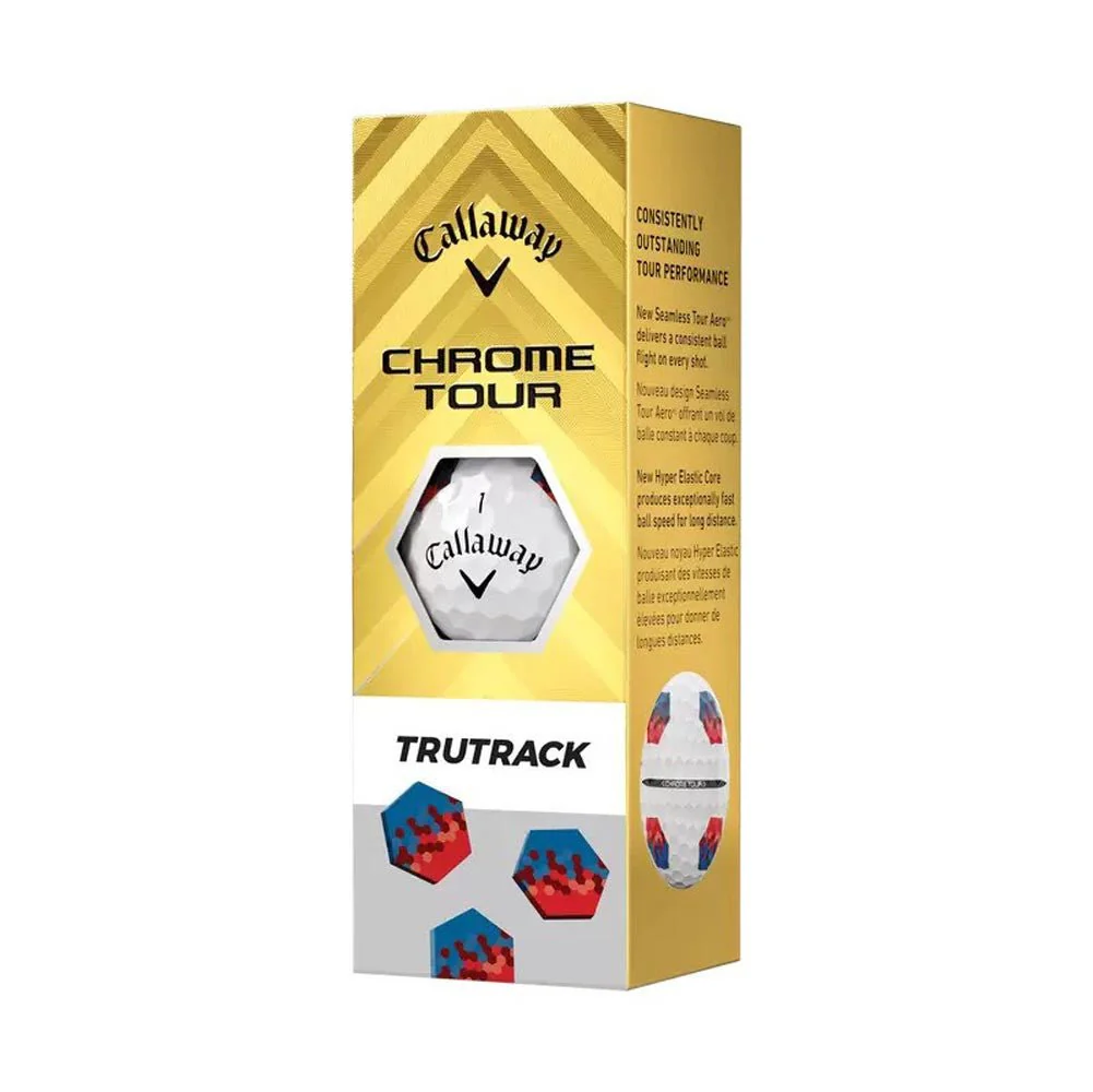Callaway Chrome Tour TruTrack Golf Balls - Blue/Red - 2024 - Image 5