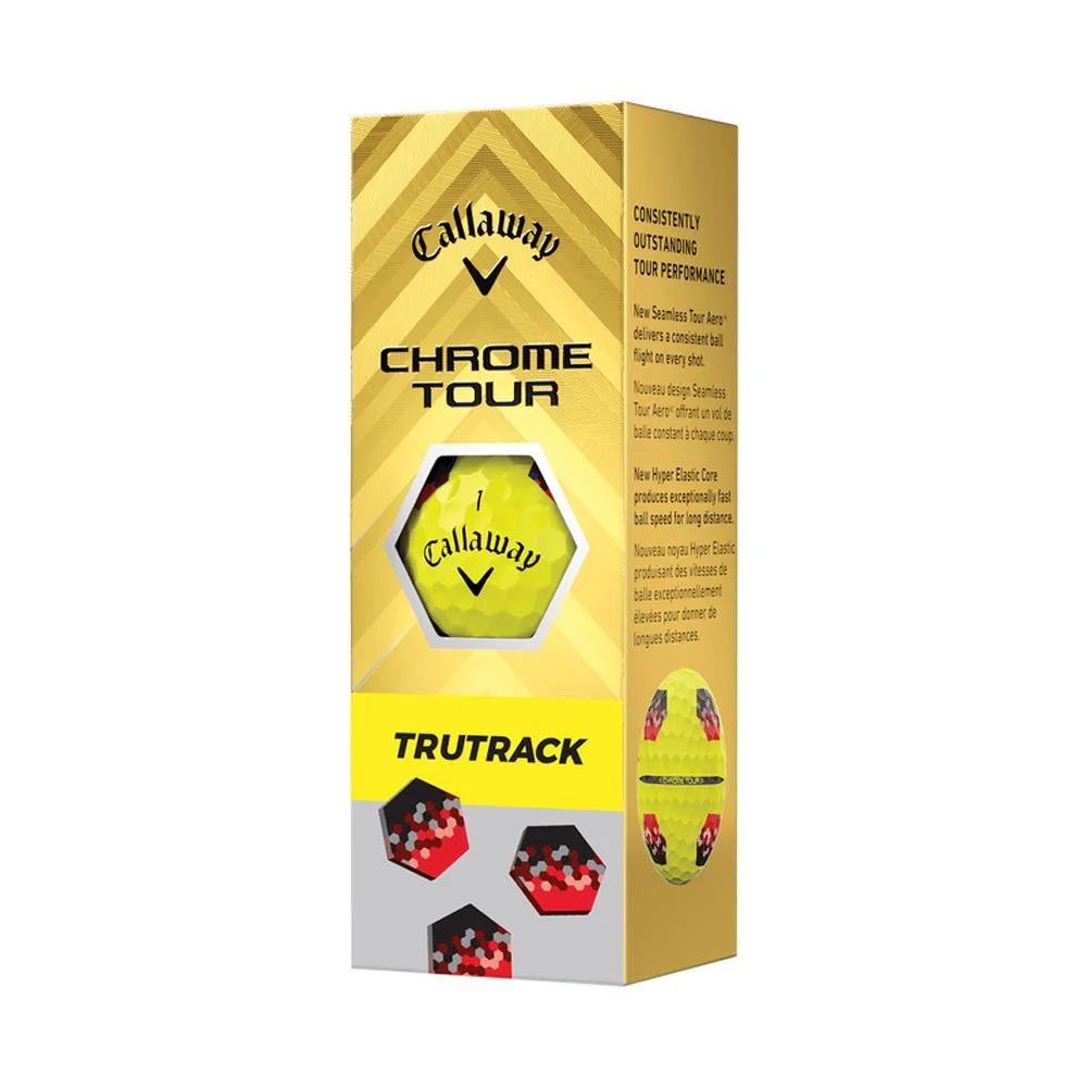 Callaway Chrome Tour TruTrack Golf Balls - Yellow - 2024 - Image 5