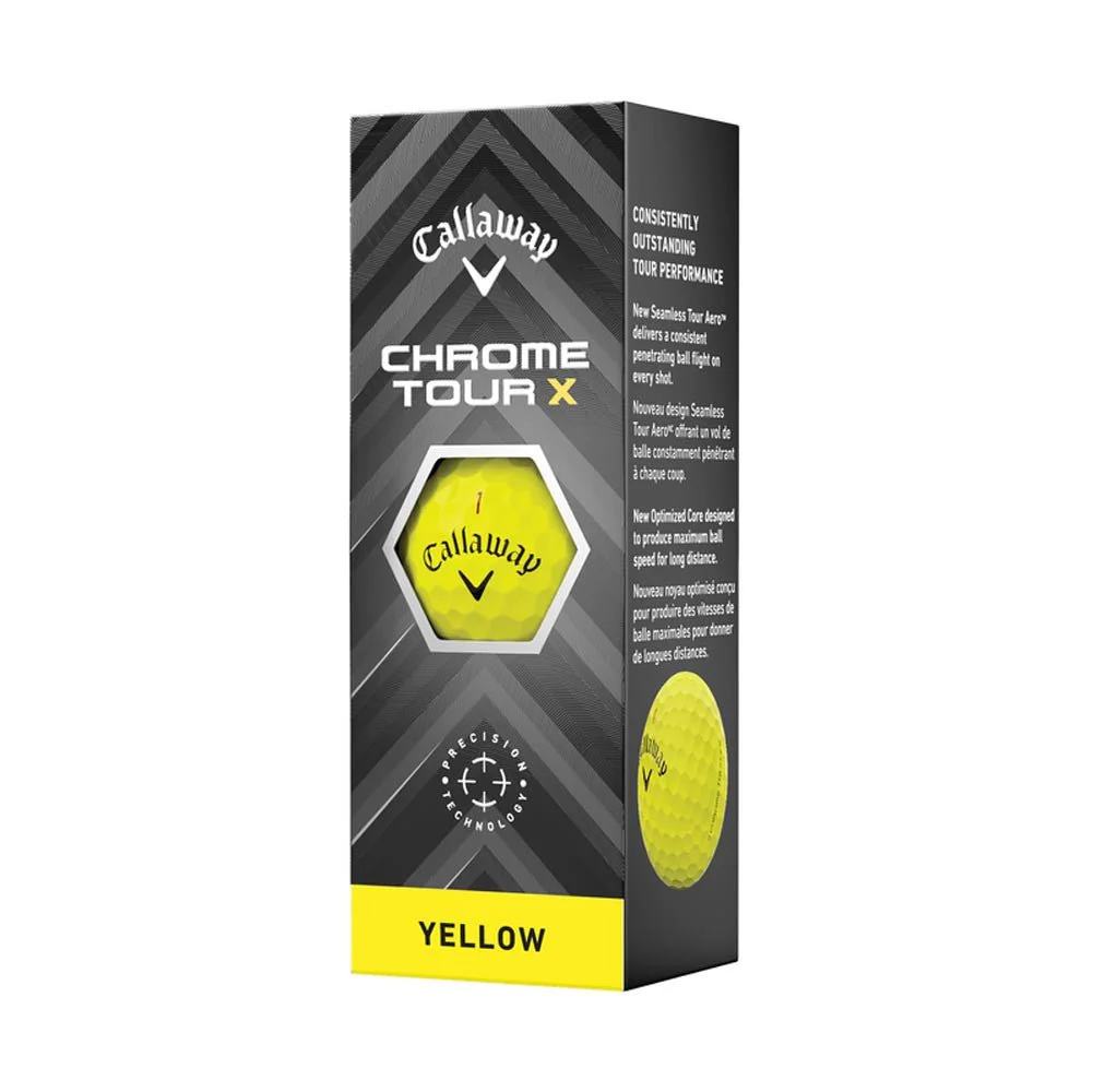 Callaway Chrome Tour X Golf Balls - Yellow -  2024 - Image 4
