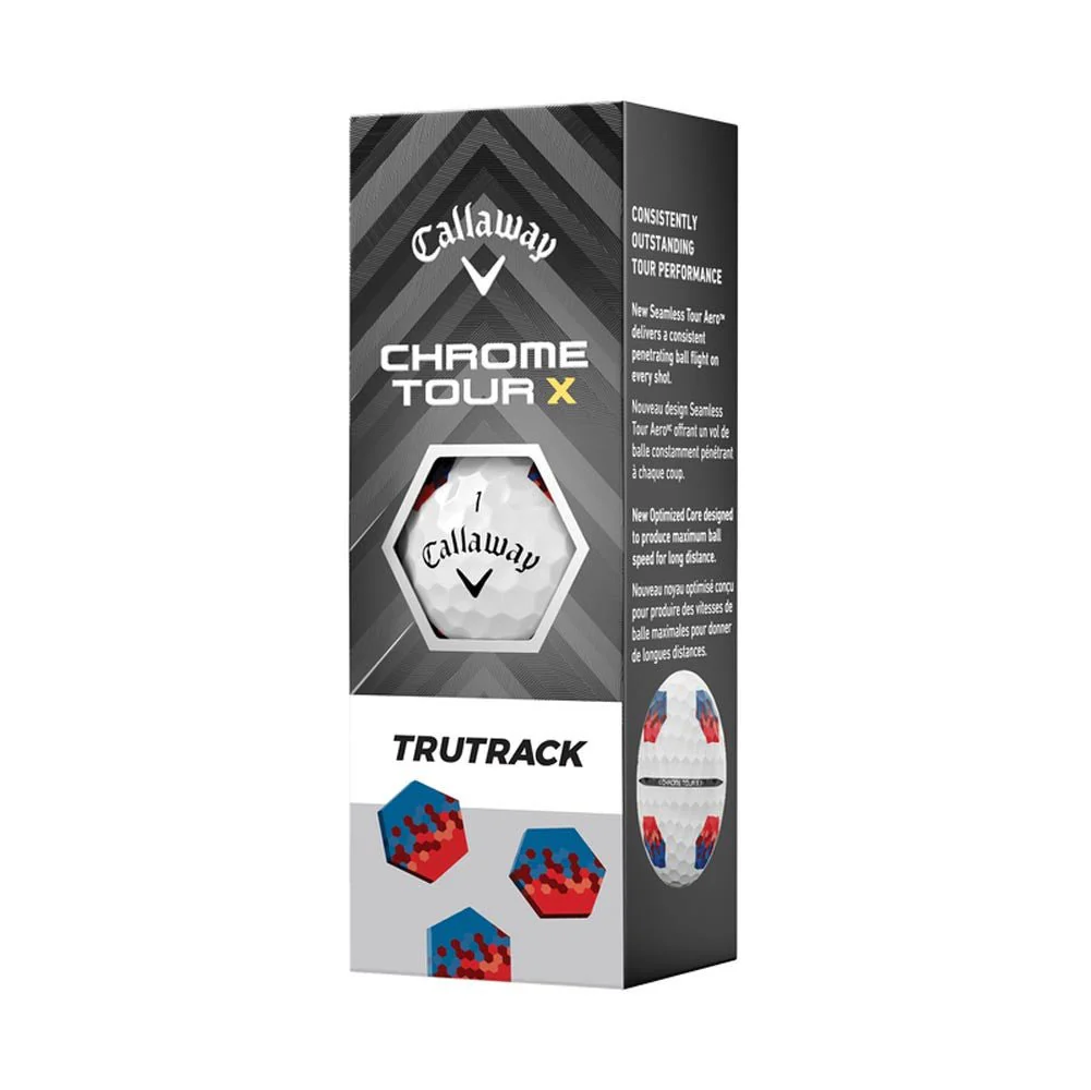 Callaway Chrome Tour X TruTrack Golf Balls - Blue/Red - 2024 - Image 4