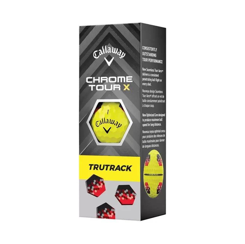 Callaway Chrome Tour X TruTrack Golf Balls - Yellow - 2024 - Image 5