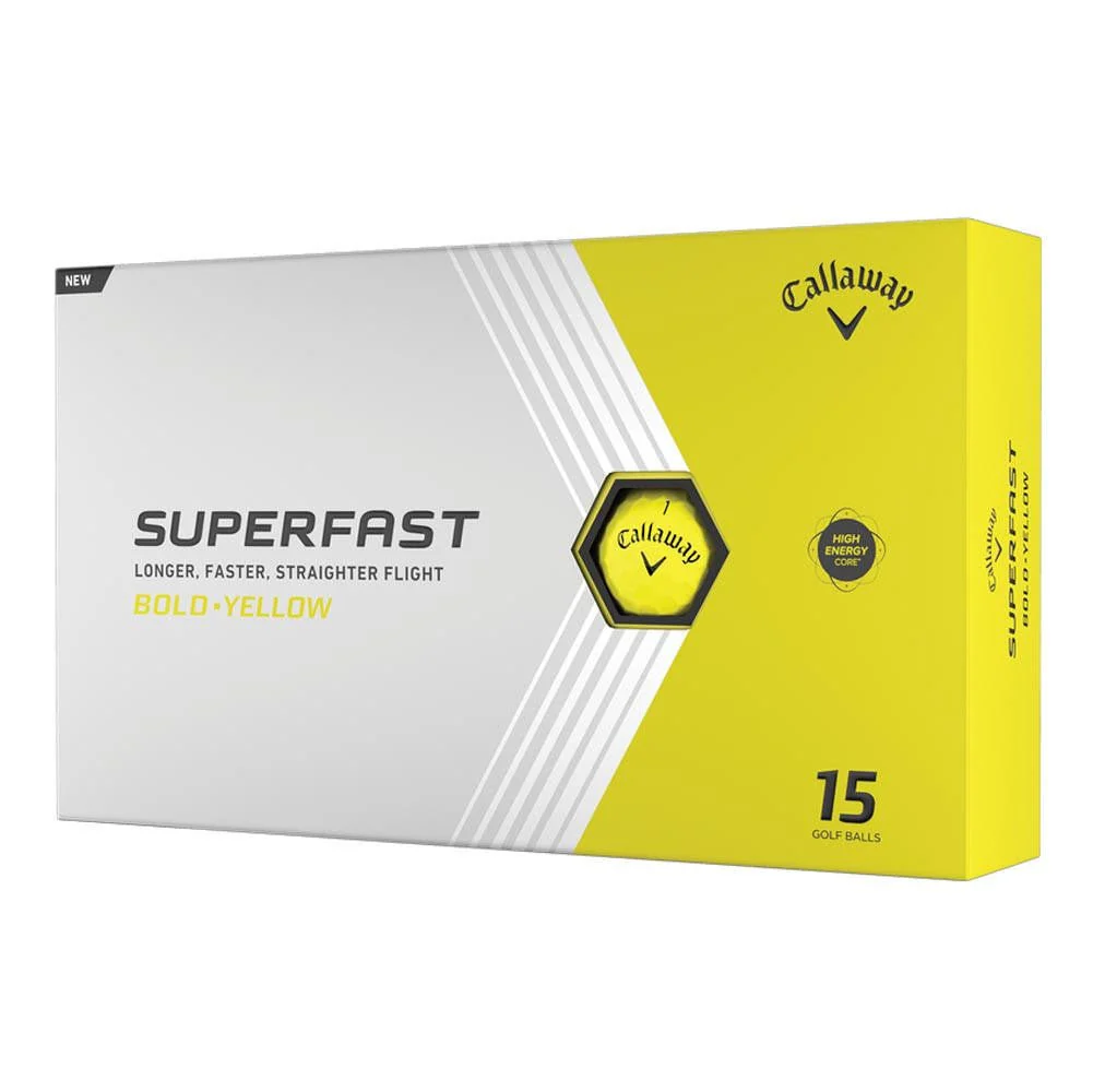 Callaway Superfast Golf Balls - Bold Yellow - 15 Pack - 2022 - Prior Generation