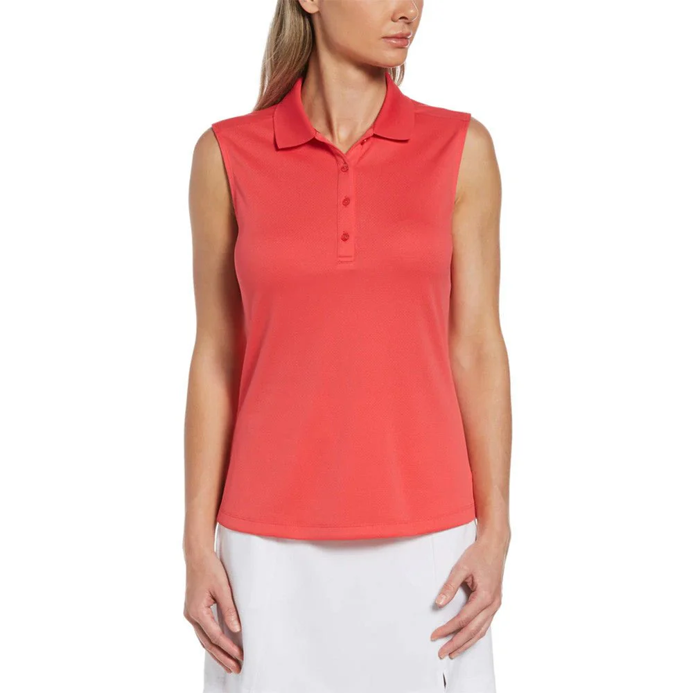Callaway Women's Solid Knit Sleeveless Golf Polo - Image 3
