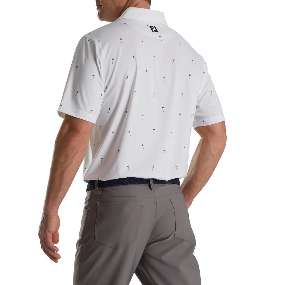 FootJoy 18 Holes Print Lisle Self Collar Polo - Image 10