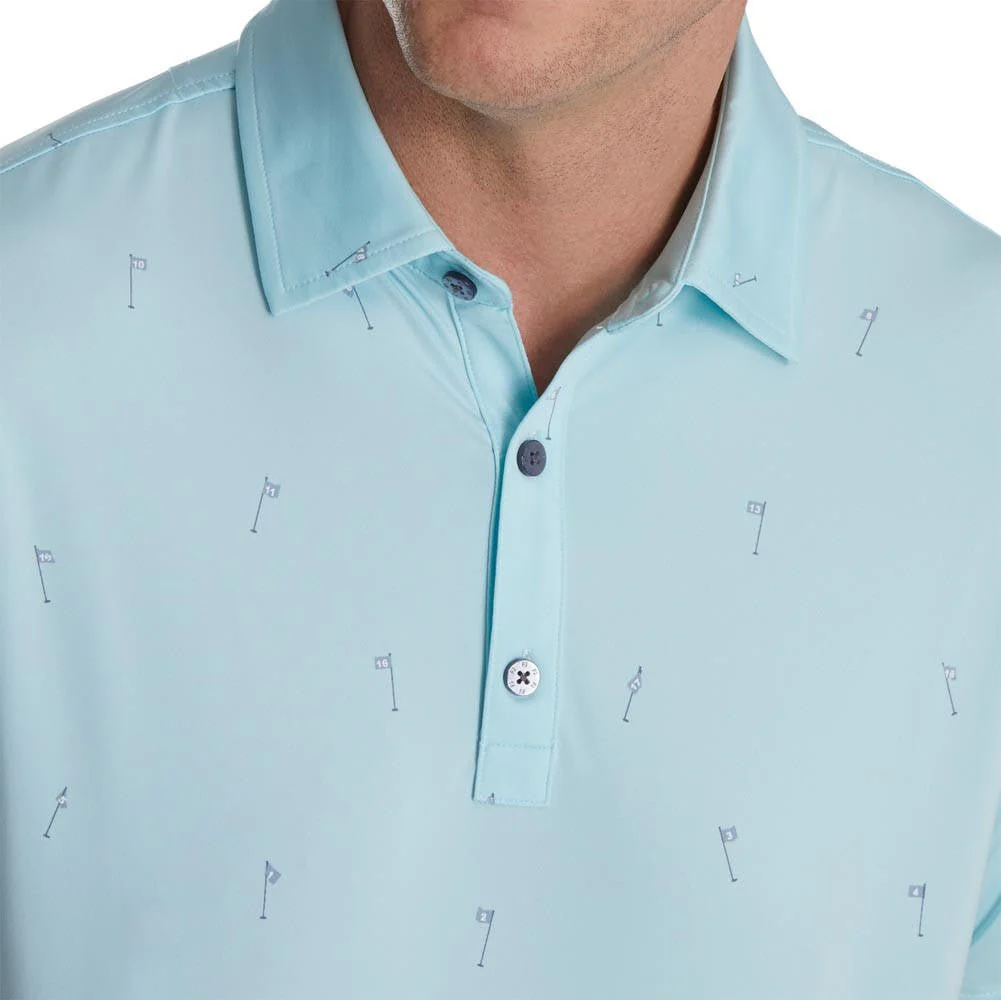 FootJoy 18 Holes Print Lisle Self Collar Polo - Image 2