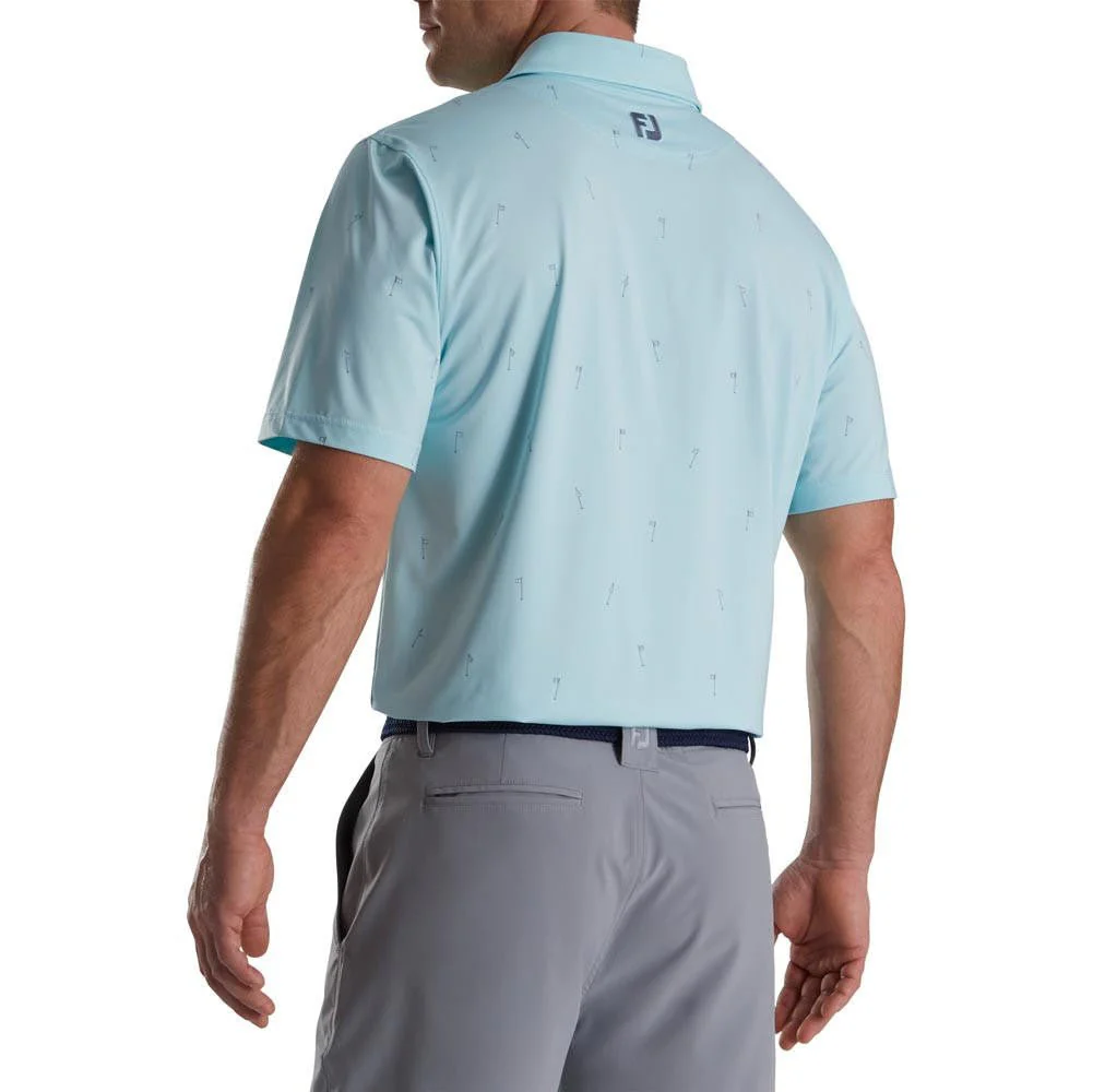 FootJoy 18 Holes Print Lisle Self Collar Polo - Image 4