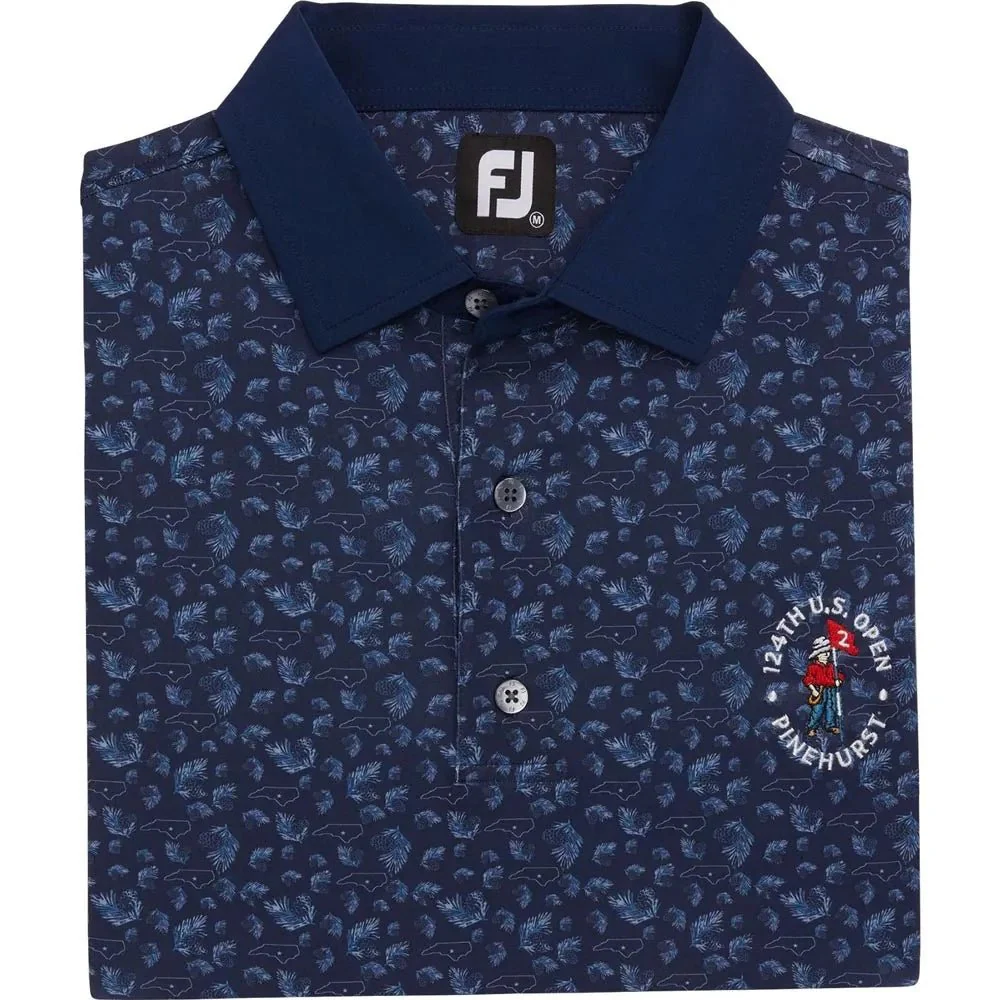 FootJoy 2024 U.S. Open Pinecone Print Lisle Golf Polo - Image 4