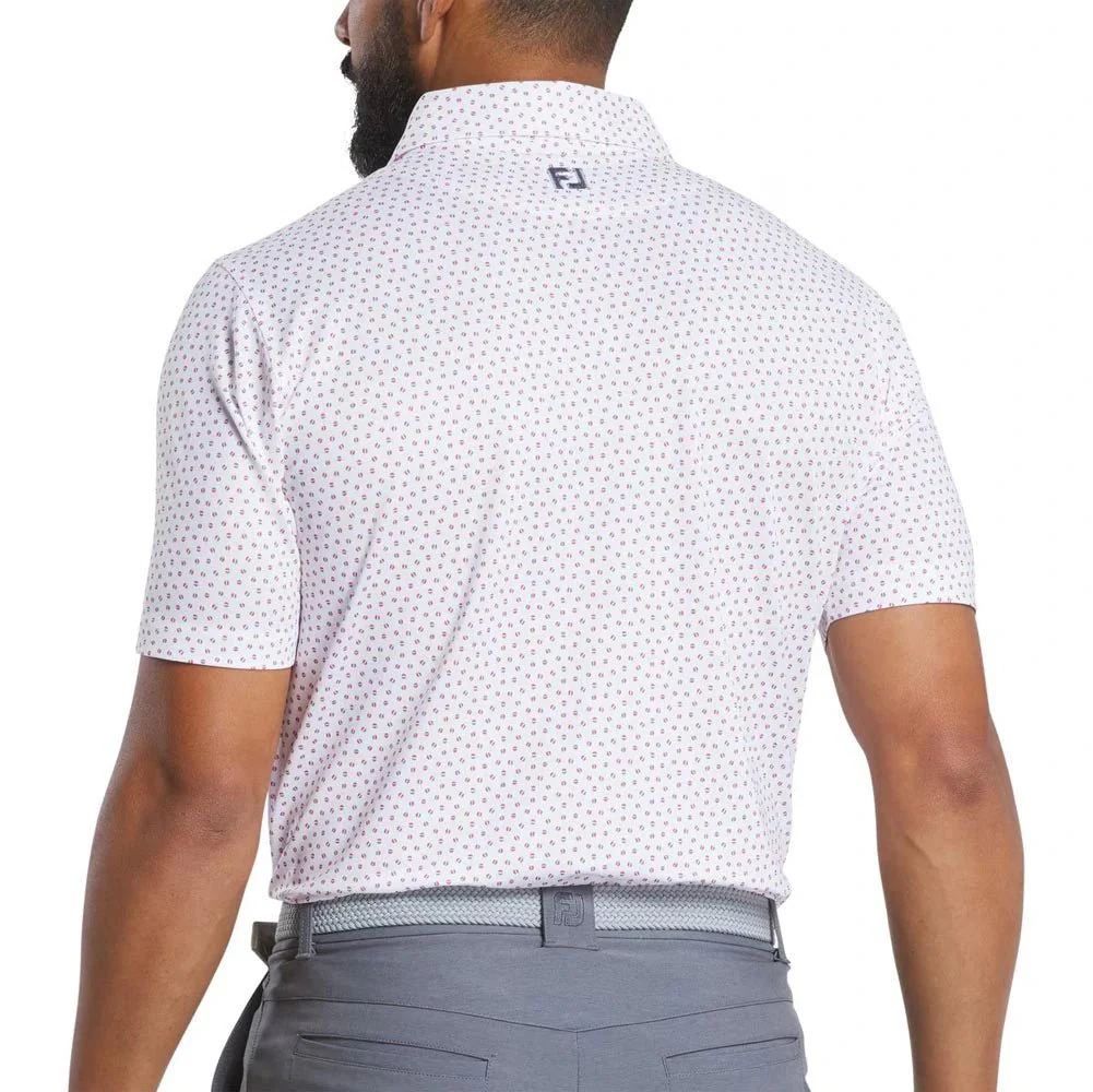 FootJoy Bounce Print Stretch Pique Golf Polo - Previous Season Style - Image 2