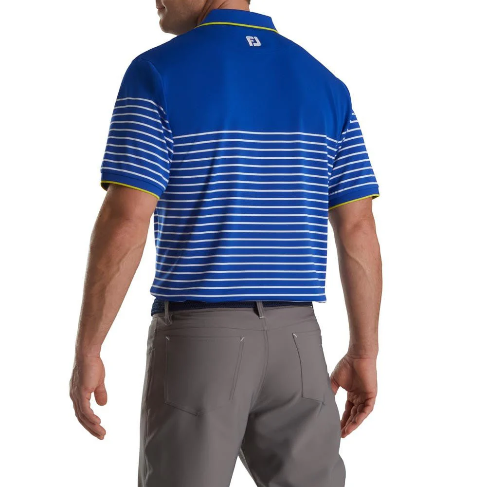 FootJoy Breton Stripe Stretch Pique Knit Collar Polo - Image 7