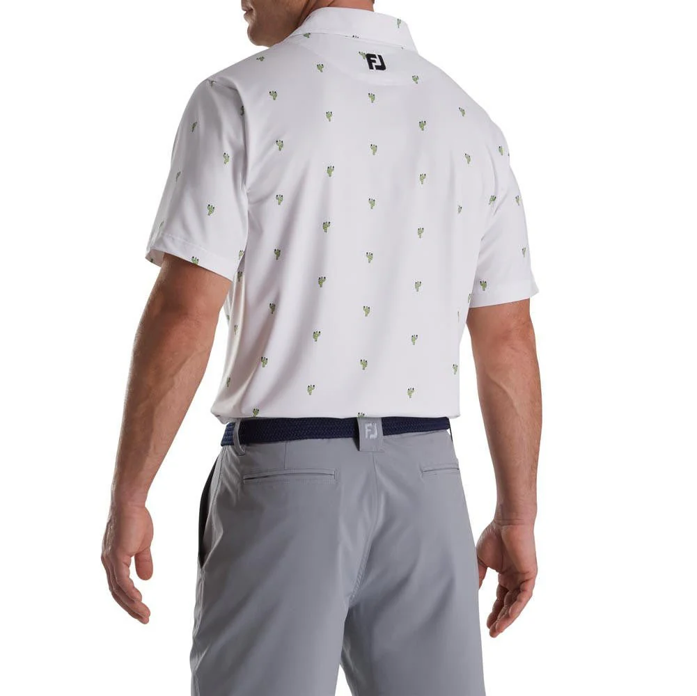 FootJoy Cactus Print Lisle Self Collar Polo - Image 12