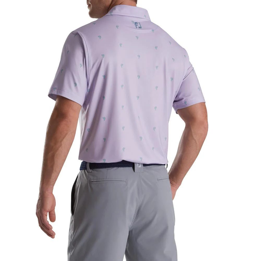 FootJoy Cactus Print Lisle Self Collar Polo - Image 3