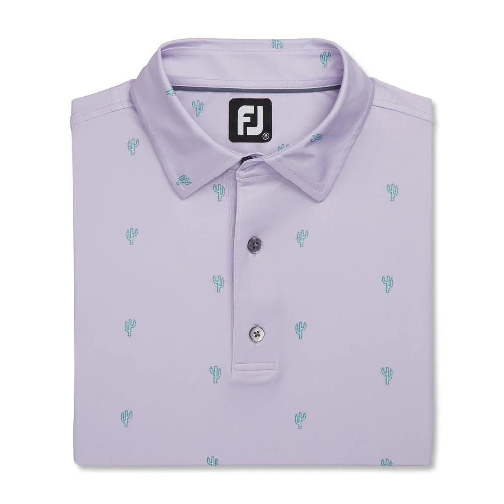 FootJoy Cactus Print Lisle Self Collar Polo - Image 4