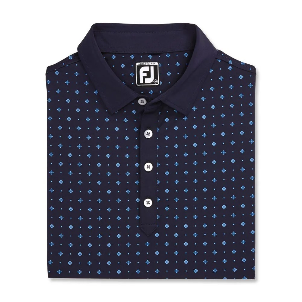 FootJoy Deco Print Self Collar Golf Polo - Athletic Fit - Image 12