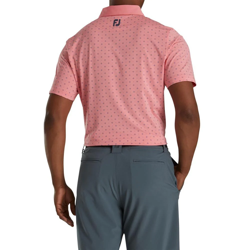 FootJoy Deco Print Self Collar Golf Polo - Athletic Fit - Image 2