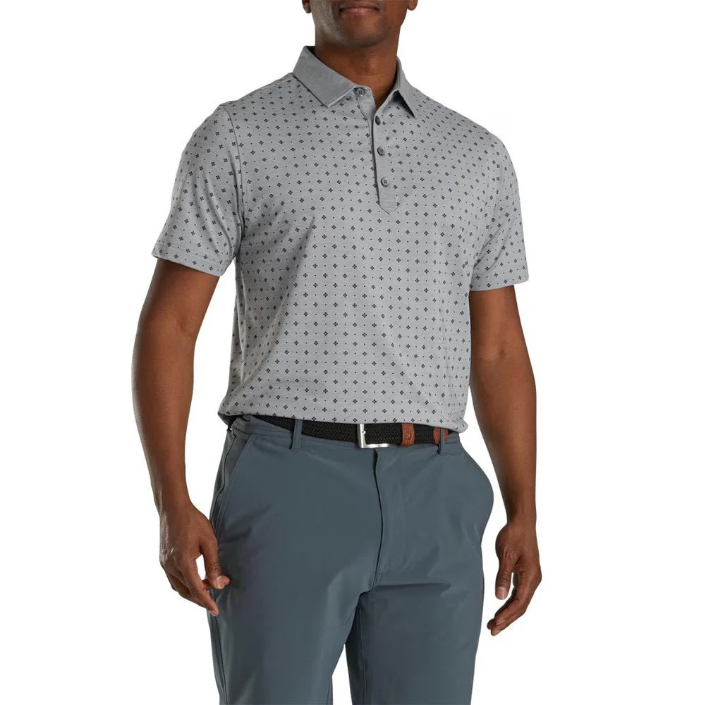 FootJoy Deco Print Self Collar Golf Polo - Athletic Fit - Image 5