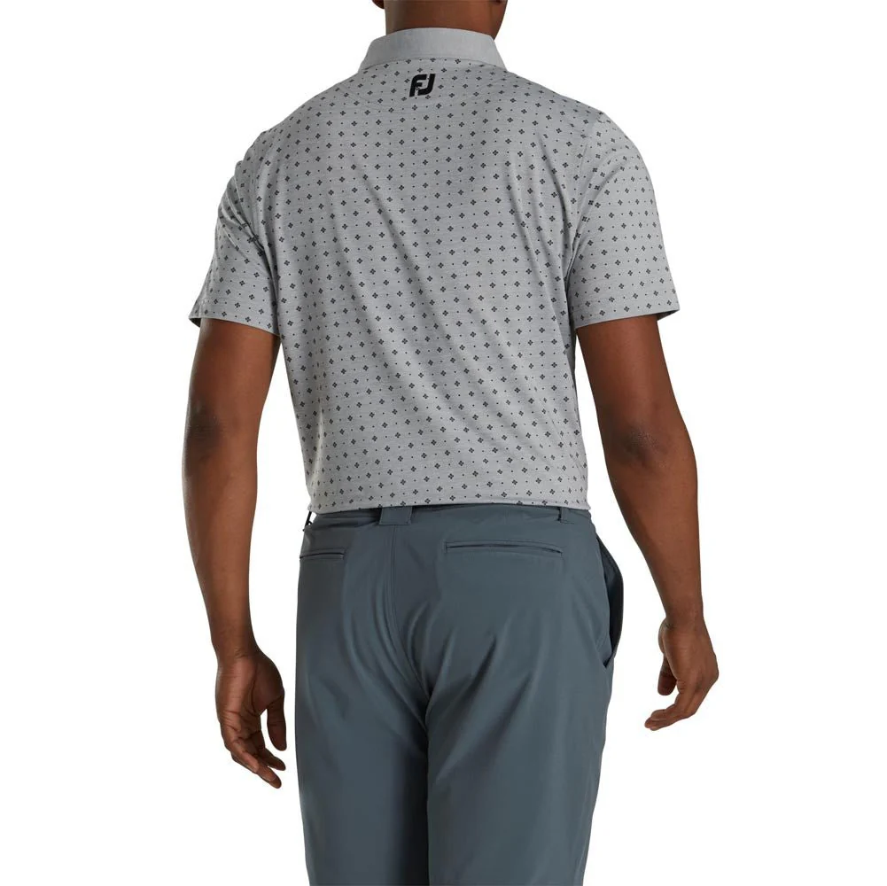 FootJoy Deco Print Self Collar Golf Polo - Athletic Fit - Image 6