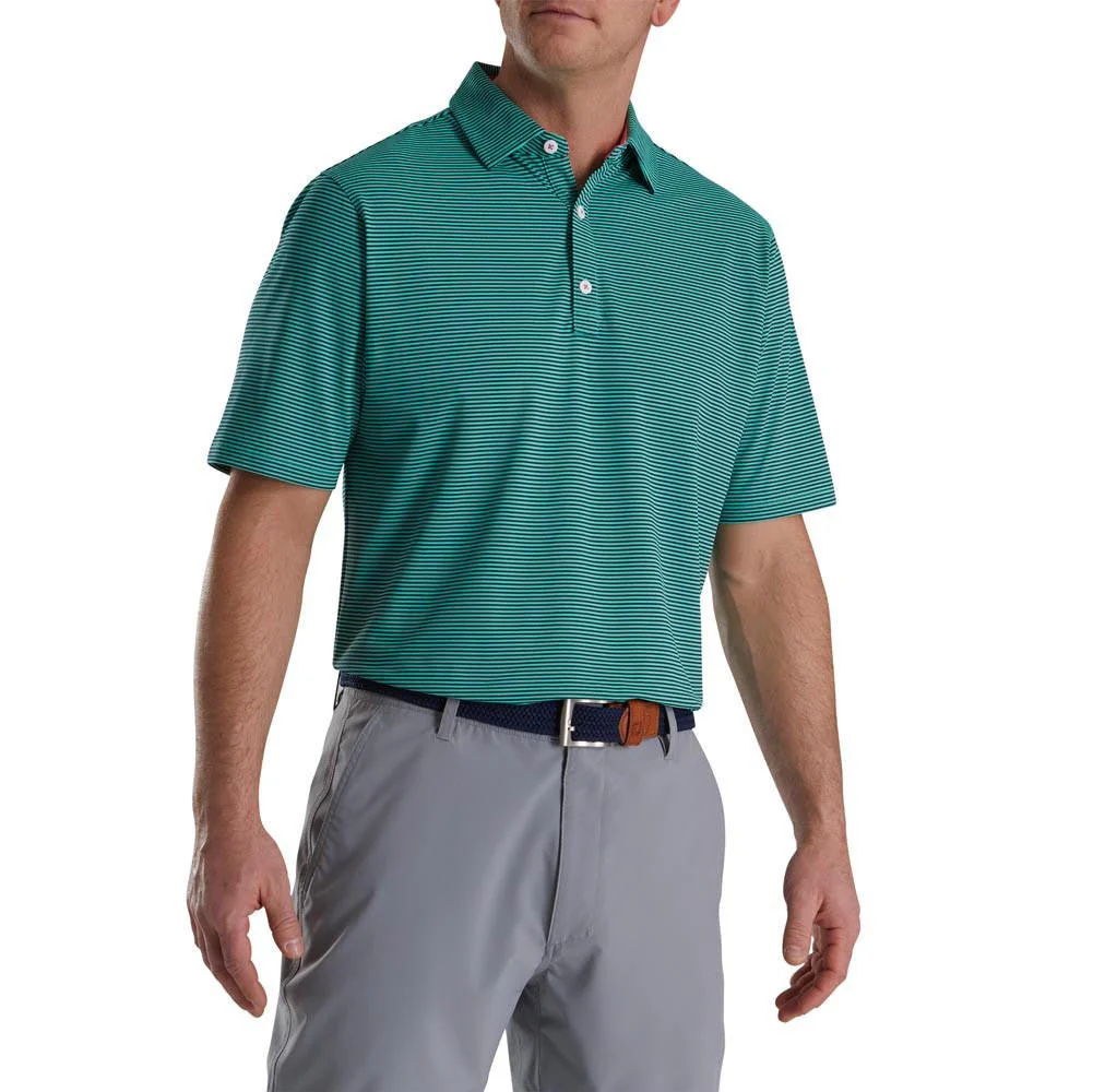 FootJoy Feeder Stripe Mix Stretch Pique Self Collar Polo - Image 3