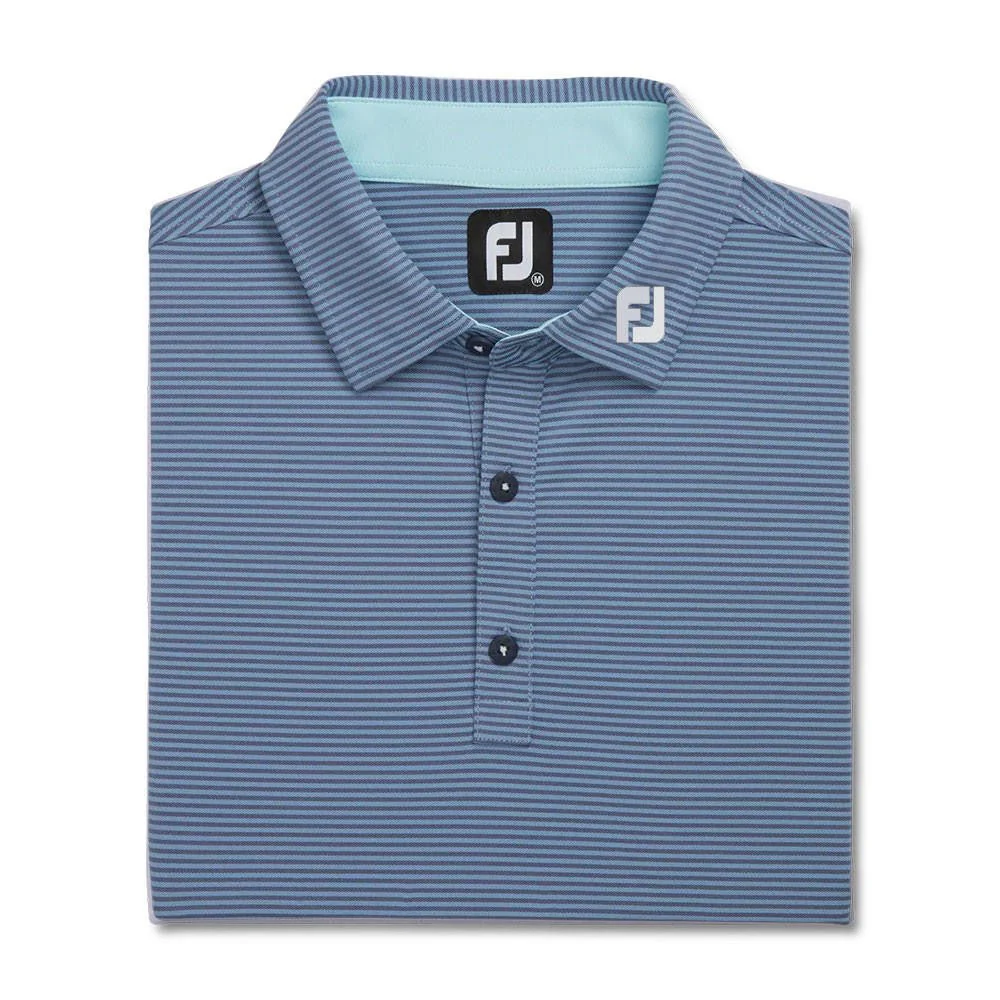 FootJoy Feeder Stripe Mix Stretch Pique Self Collar Polo - FJ Logo - Image 2