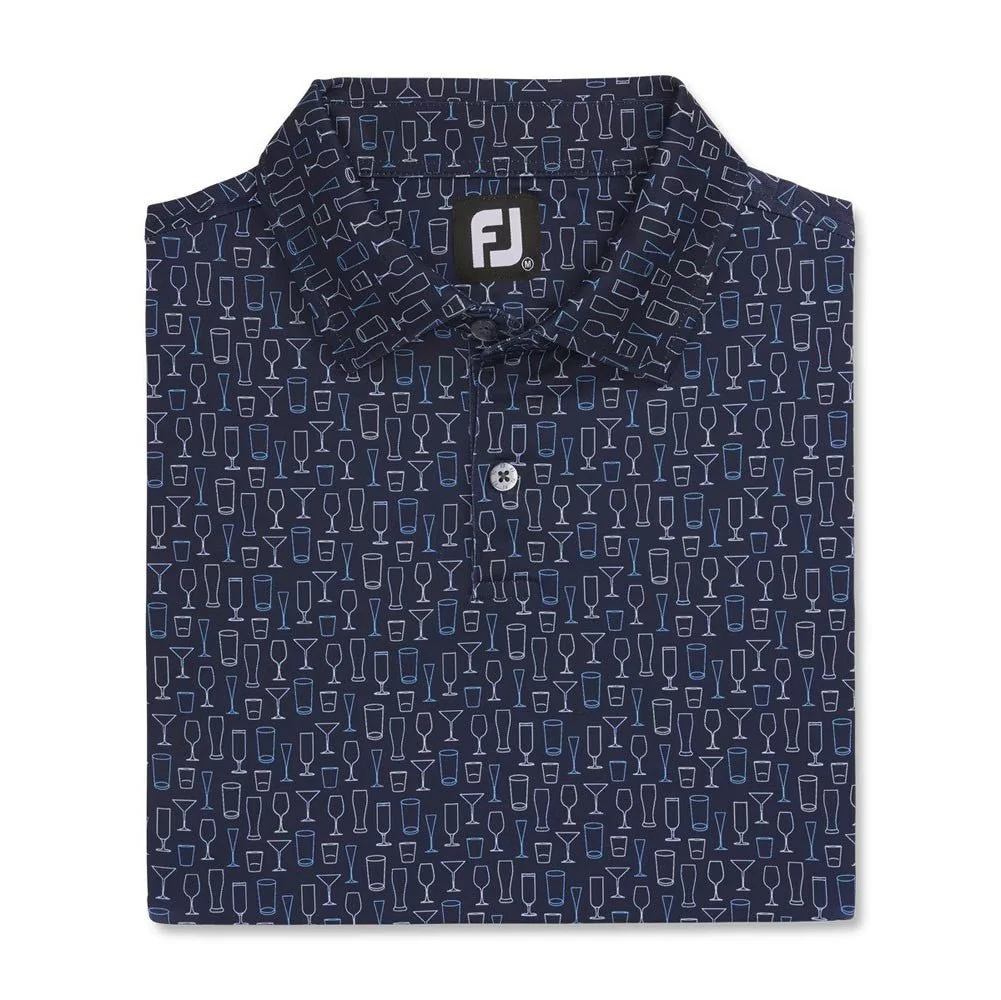 FootJoy Glass Print Lisle Self Collar Polo - Image 4