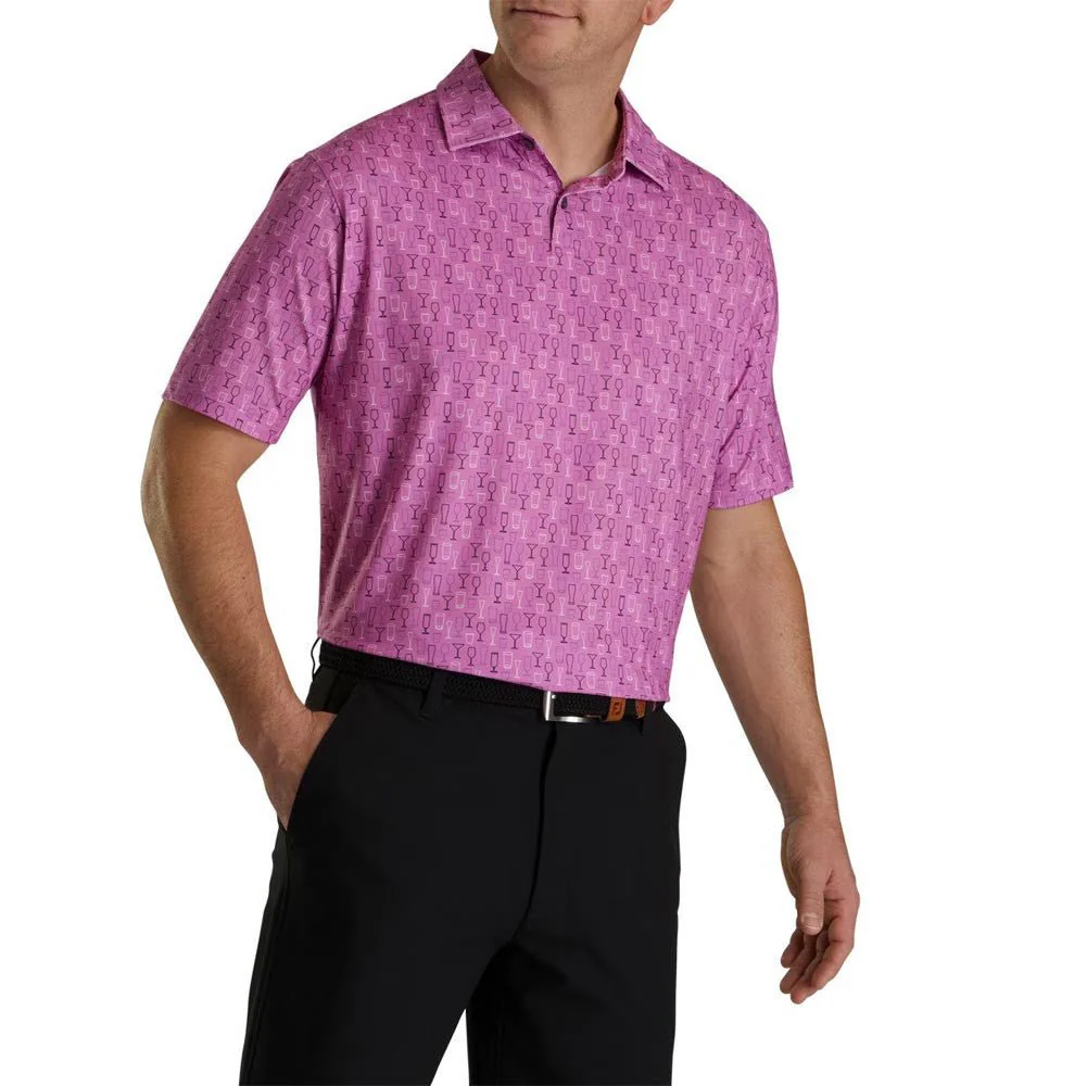 FootJoy Glass Print Lisle Self Collar Polo - Image 5