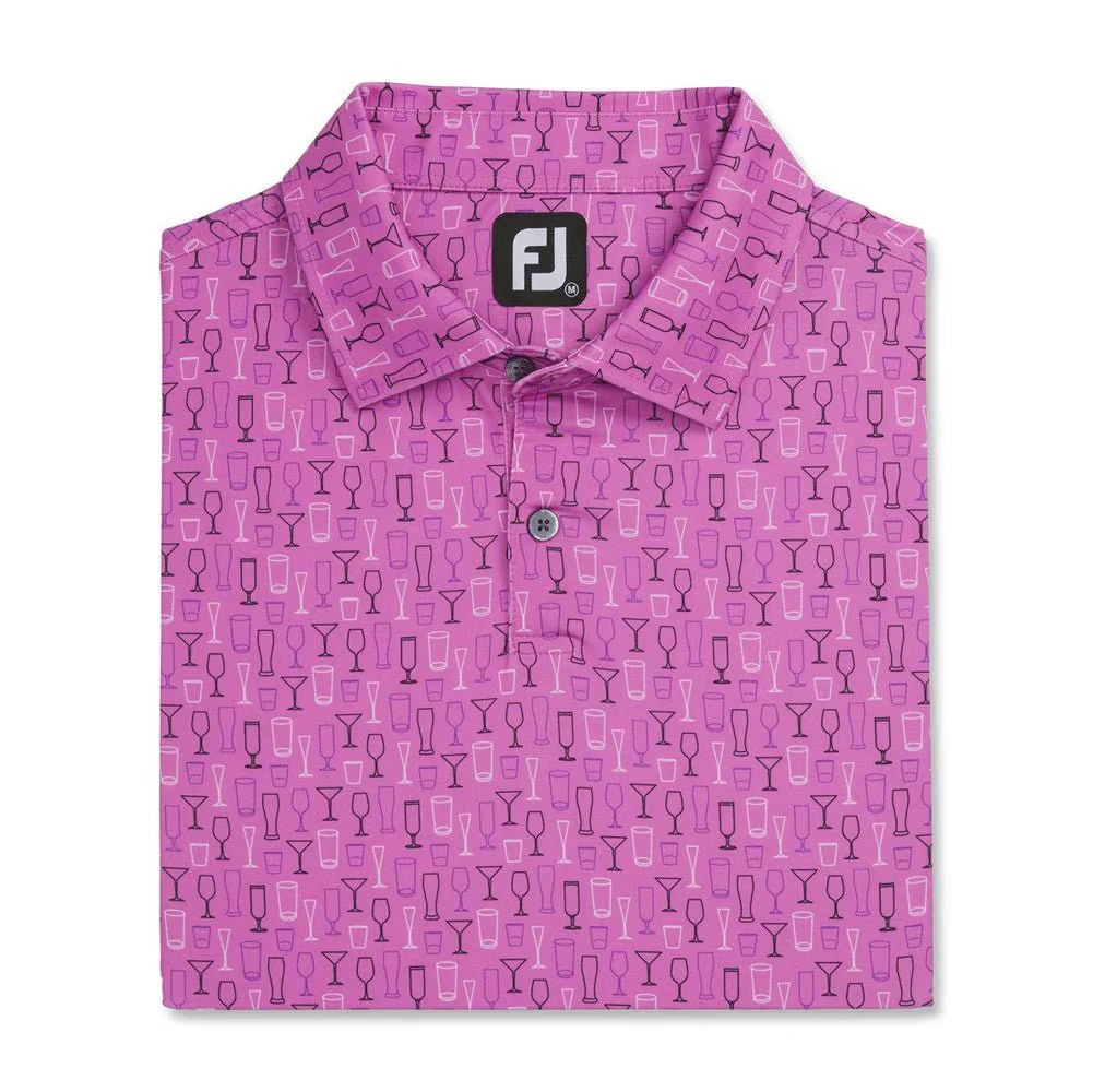 FootJoy Glass Print Lisle Self Collar Polo - Image 8