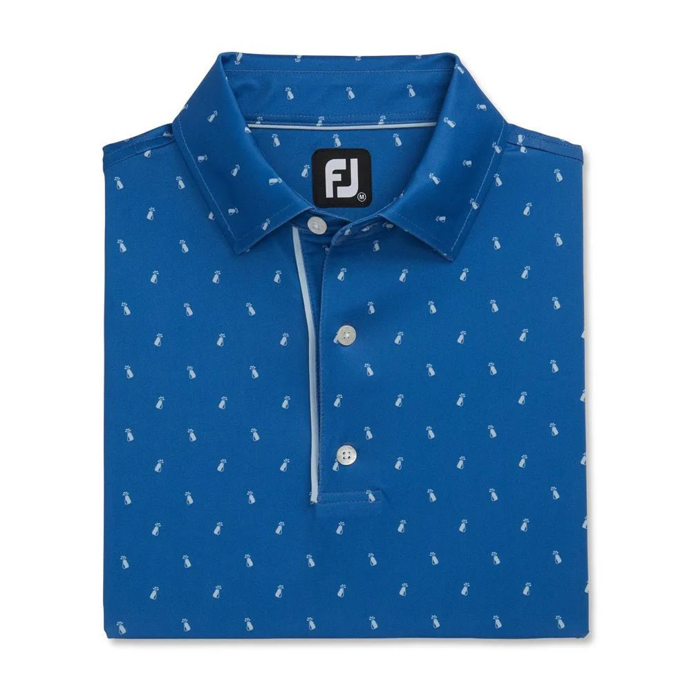 FootJoy Golf Bag Print Lisle Self Collar Polo - Image 4