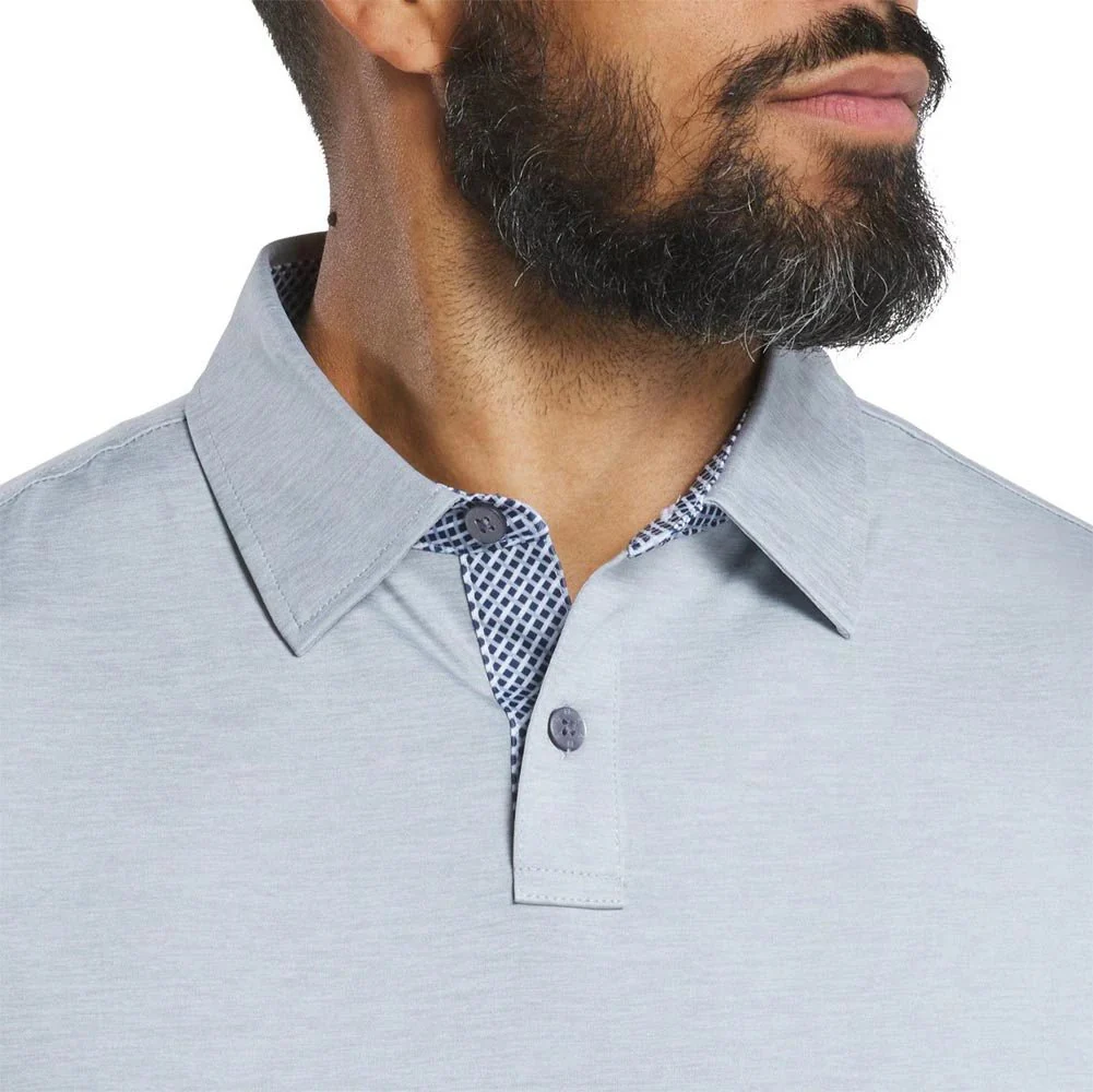 FootJoy Heather Lisle with Lattice Print Trim Golf Polo - Previous Season Style - Image 3