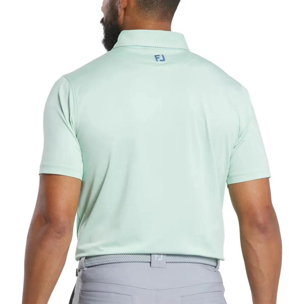 FootJoy Heather Lisle with Lattice Print Trim Golf Polo - Previous Season Style - Image 6