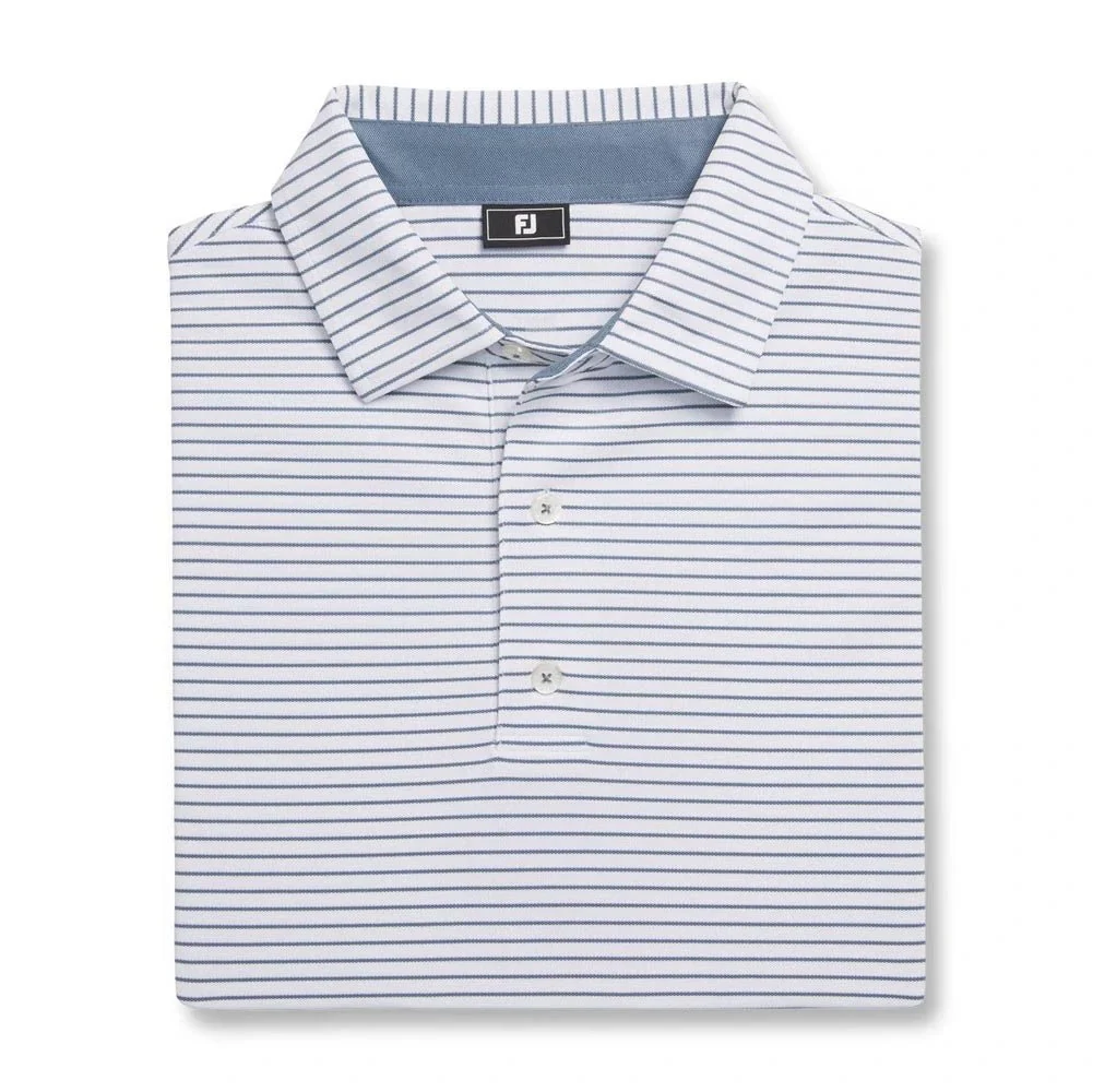 FootJoy Hickory Stripe Stretch Pique Golf Polo - Image 4