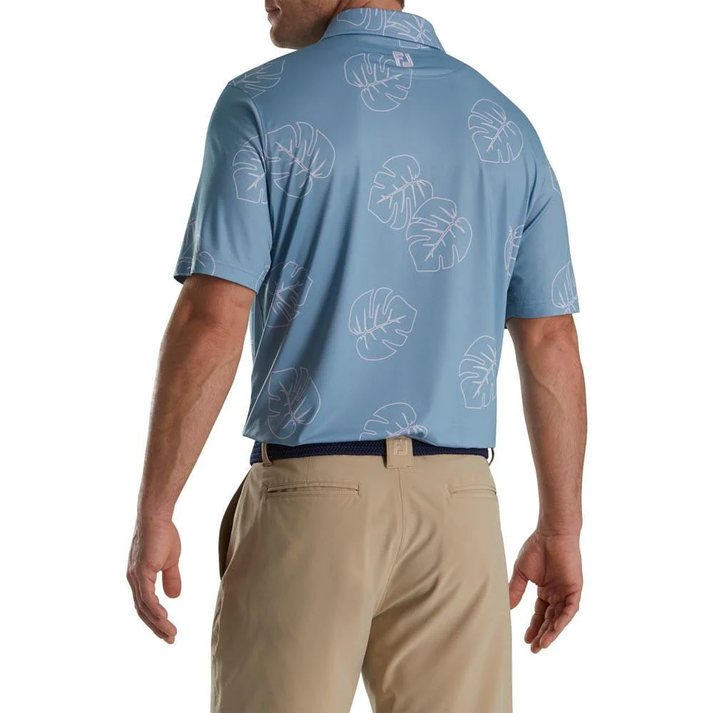 FootJoy Jungle Leaf Print Lisle Self Collar Polo - Image 3